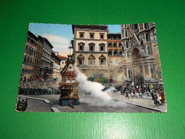 Cartolina Firenze - Il Carro del Sabato Santo 1957.