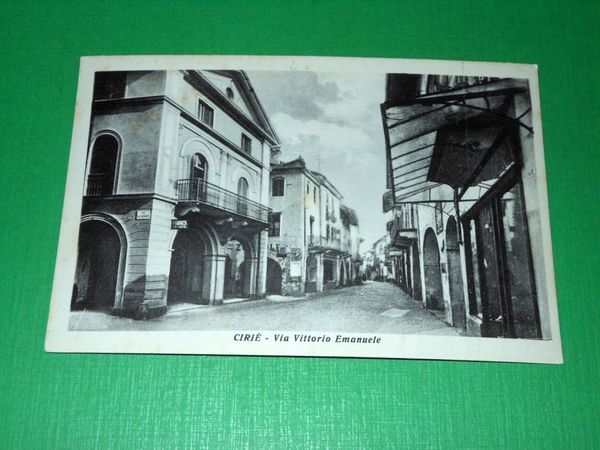 Cartolina Ceriè - Via Vittorio Emanuele 1930 ca.