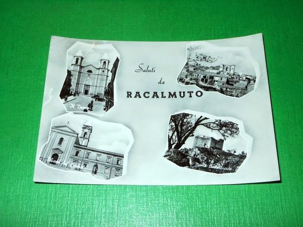 Cartolina Saluti da Racalmuto - Vedute diverse 1958.