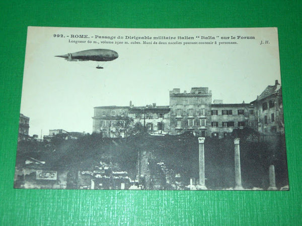 Cartolina Roma - Passaggio Dirigibile Militare Italia 1915 ca.