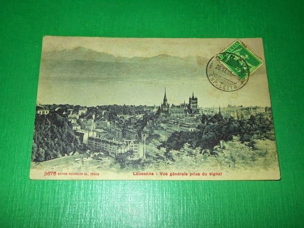 Cartolina Lausanne - Vue générale prise du signal 1911.