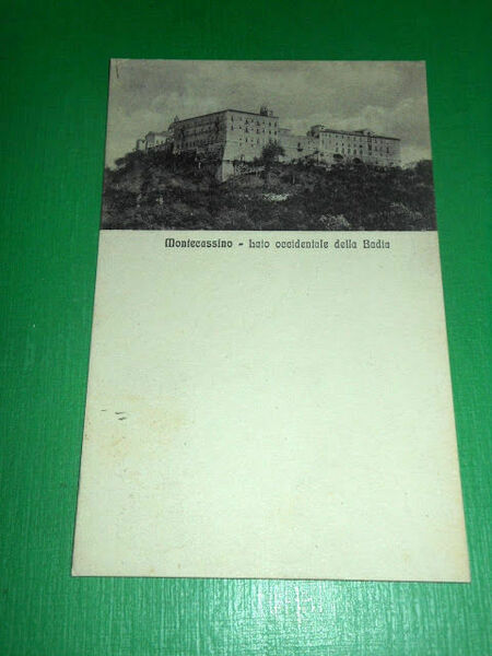 Cartolina Montecassino - Lato occidentale della Badia 1930.
