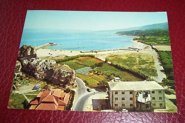 Cartolina Tropea - Spiaggia del Vescovado con pineta 1982.