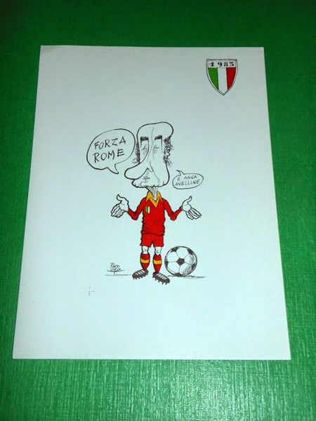 Cartolina Satirica Calcio Politica Forza Rome De Mita Illustratore Pino …