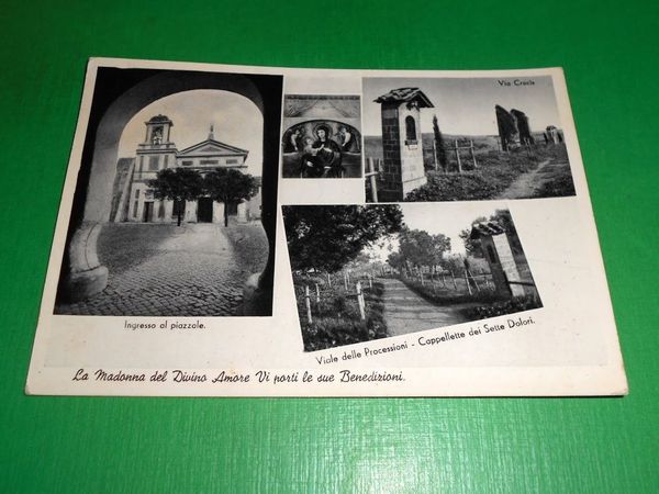 Cartolina Roma - Santuario Madonna del Divino Amore 1955 ca