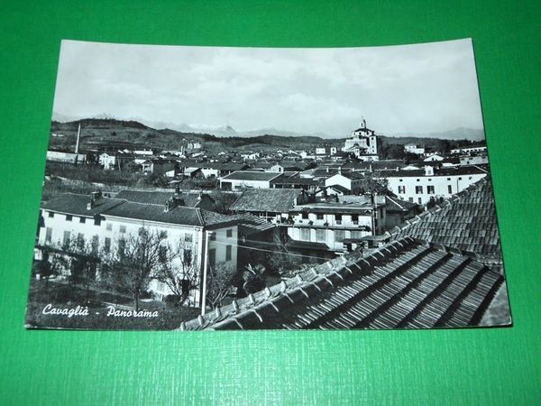 Cartolina Cavaglià ( Biella ) - Panorama 1955 ca #1.