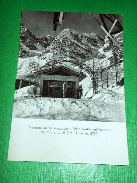 Cartolina Stazione arrivo seggiovia a Wengwald nell'inverno - Sfondo Gran …