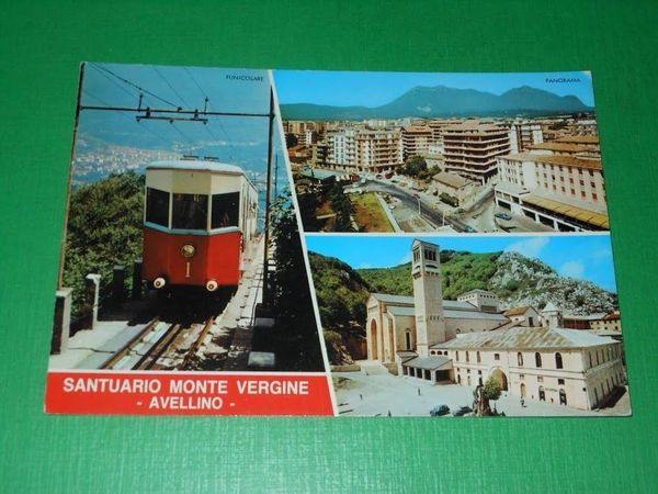 Cartolina Avellino - Santuario Monte Vergine - Vedute diverse 1985.