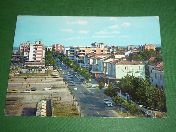 Cartolina Villamarina - Viale Carducci e spiaggia 1971