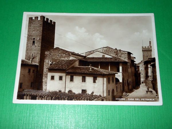 Cartolina Arezzo - Casa del Petrarca 1938