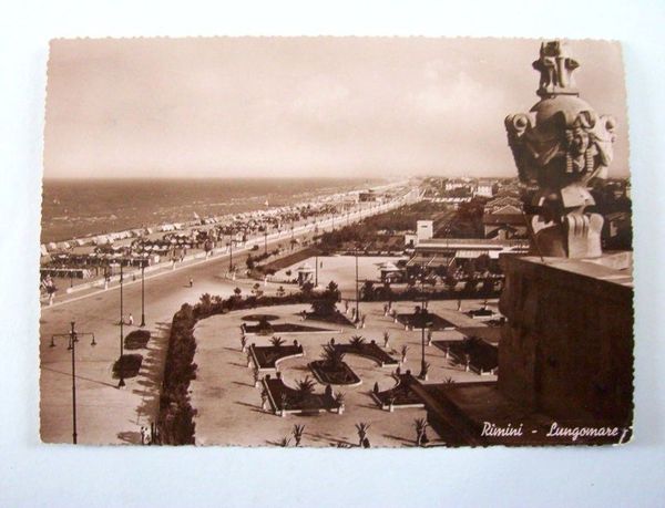 Cartolina Rimini - Lungomare 1949