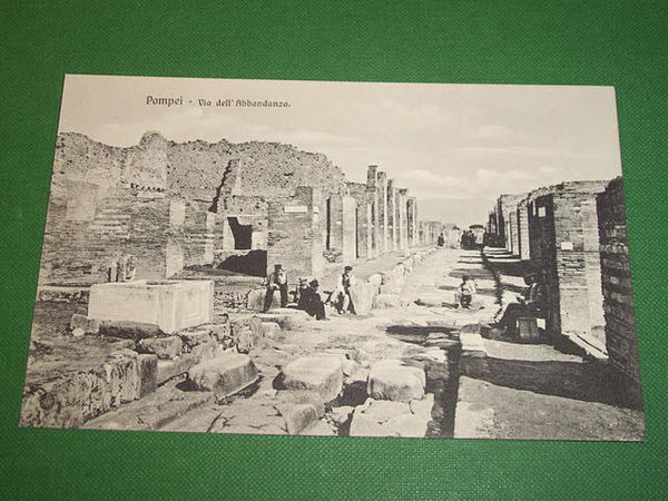 Cartolina Pompei - Via dell' Abbondanza 1910 ca.