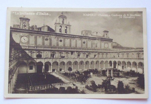 Cartolina Napoli - Chiesa o Ceriosa di S. Marlino 1929.