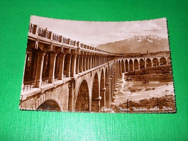 Cartolina Cuneo - Nuovo Viadotto sulla Stura 1950 ca.