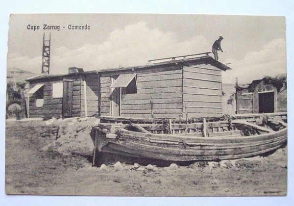 Cartolina Colonie Comando Italiano a Capo Zarrug 1910.