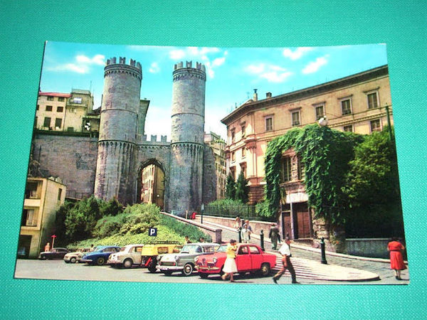Cartolina Genova - Casa di Colombo e Torri di S. …