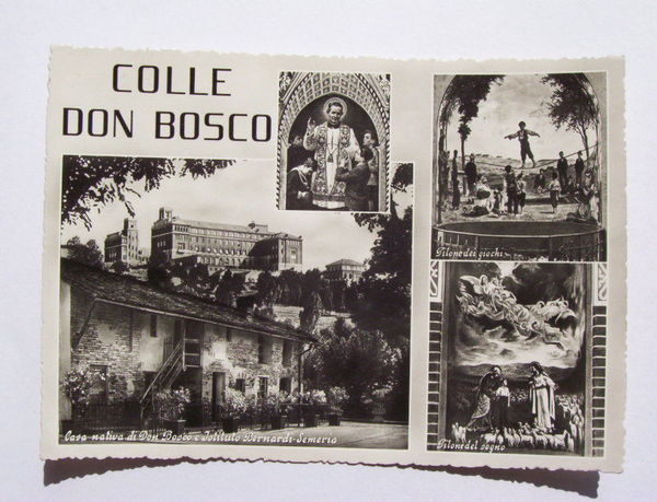 Cartolina Colle Don Bosco ( Asti )- Vedute diverse 1959.