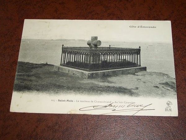 Cartolina Saint Malo - Le tombeau de Chateaubriand 1904