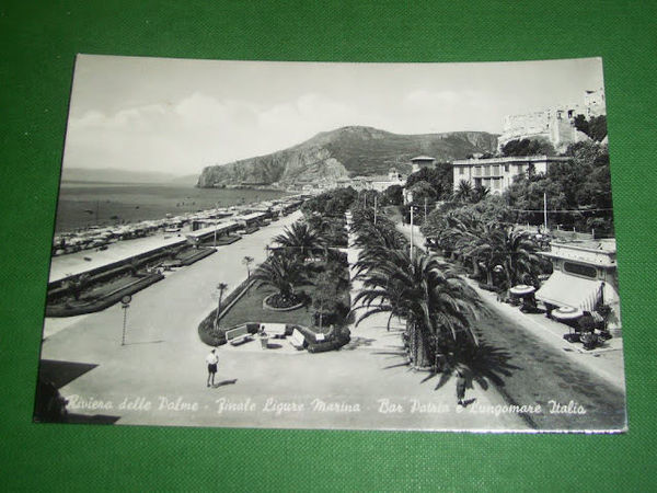 Cartolina Finale Ligure Marina - Bar Patria e Lungomare Italia …