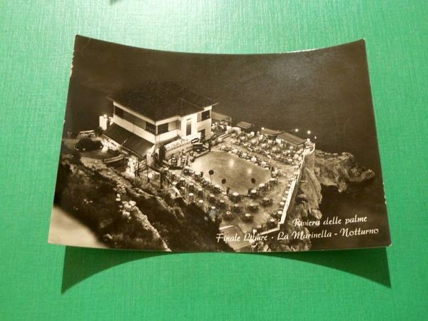 Cartolina Finale Ligure - La Marinella ( notturno ) 1954.