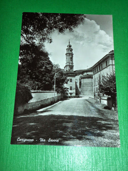Cartolina Carignano - Via Savoia 1960