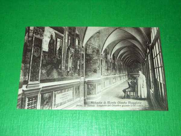 Cartolina Abbazia di Monte Oliveto Maggiore - Loggiato del Chiostro …