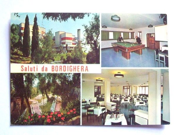 Cartolina Bordighera - vedute diverse 1972
