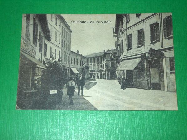 Cartolina Gallarate - Via Poscastello -- 1916
