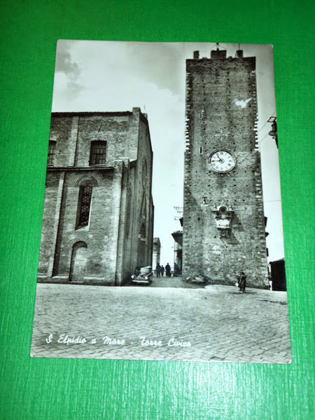 Cartolina Sant'Elpidio a Mare - Torre Civica 1957