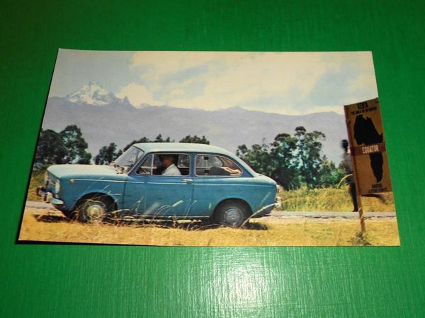 Cartolina Pubblicità Auto - Fiat 850 all' Equatore 1970 ca