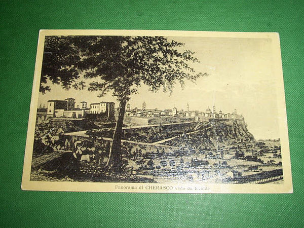 Cartolina Cherasco ( Cuneo ) - Panorama visto da levante …