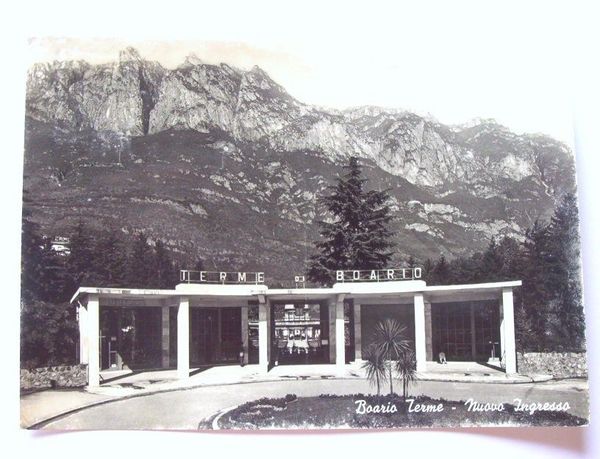 Cartolina Boario Terme - Nuovo ingresso 1953.