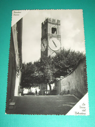 Cartolina Mondovì Piazza - La Torre del Belvedere 1953