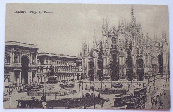 Cartolina Milano - Piazza del Duomo 1920 ca