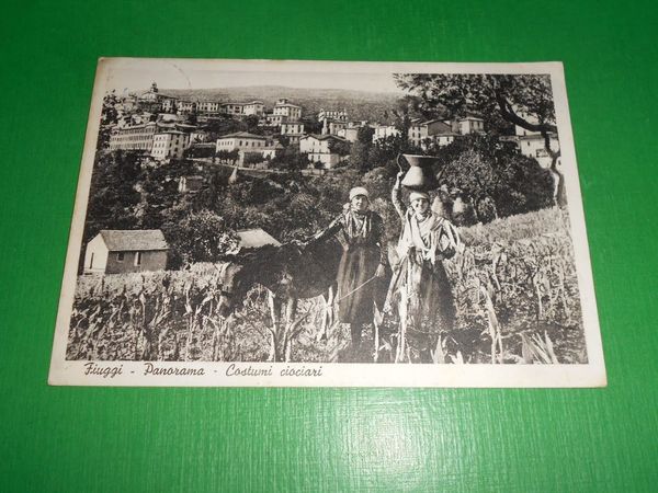 Cartolina Fiuggi - Panorama - Costumi ciociari 1952