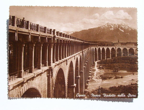 Cartolina Cuneo - Nuovo Viadotto sulla Stura 1952.