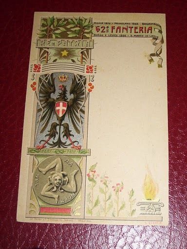 Cartolina Militare - 62° Reggimento Fanteria 1900 ca **.