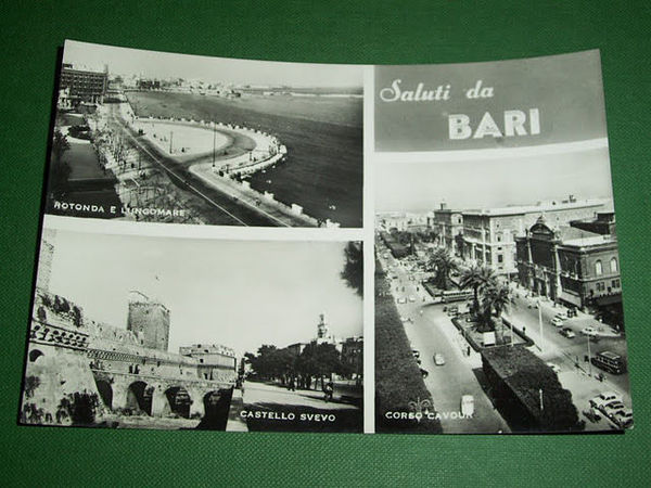 Cartolina Bari - Vedute diverse 1950 ca.