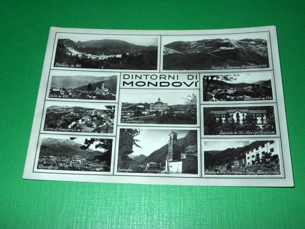 Cartolina Dintorni di Mondovì - Vedute diverse 1954.