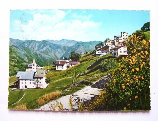 Cartolina Valsesia - Mera - Panorama 1960.