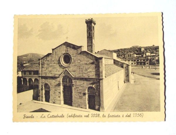 Cartolina Fiesole - La Cattedrale 1940 ca.
