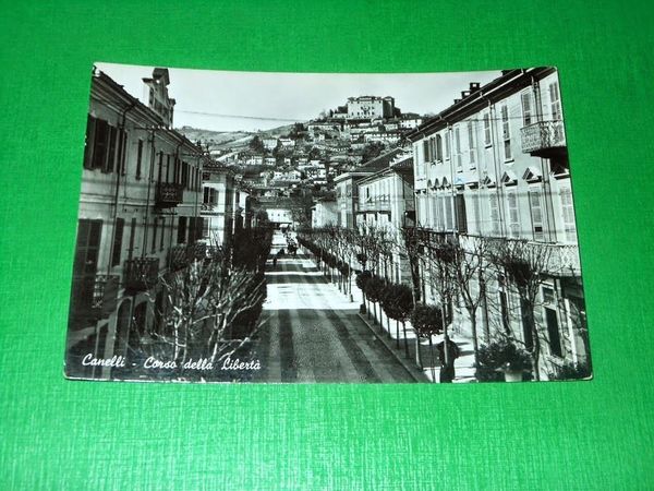 Cartolina Canelli - Corso della Libertà 1950 ca.