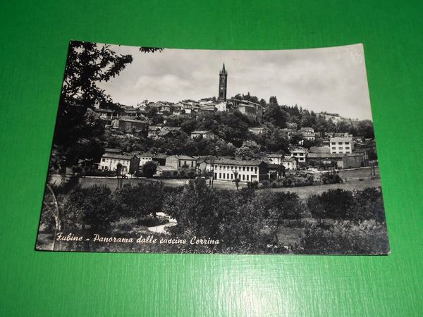 Cartolina Fubine - Panorama dalle cascine Cerrina 1958