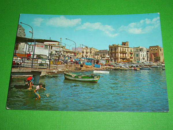 Cartolina Mondello - Panorama dal mare 1965 ca