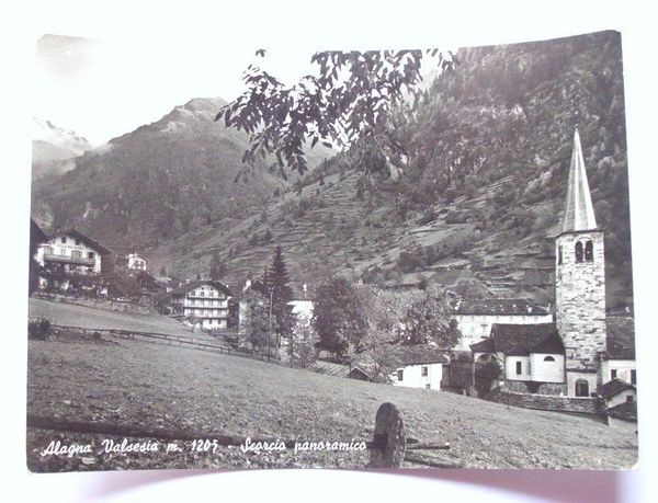 Cartolina Alagna Valsesia - Panorama 1956.