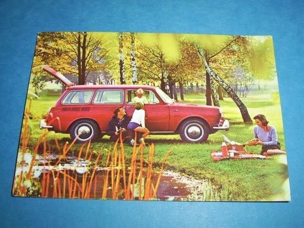 Cartolina Pubblicità Auto Wolkswagen 1500 Familcar 1963.