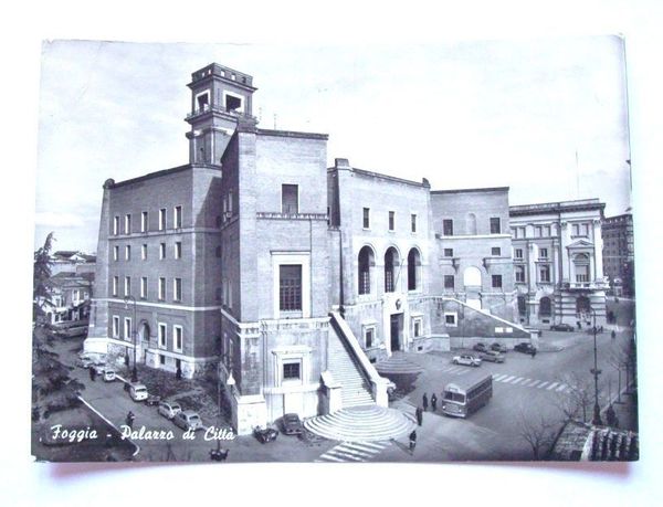 Cartolina Foggia - Palazzo di Città 1955 ca.