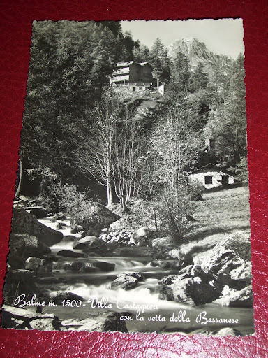 Cartolina Balme - Villa Castagneri con la Bessanese '50