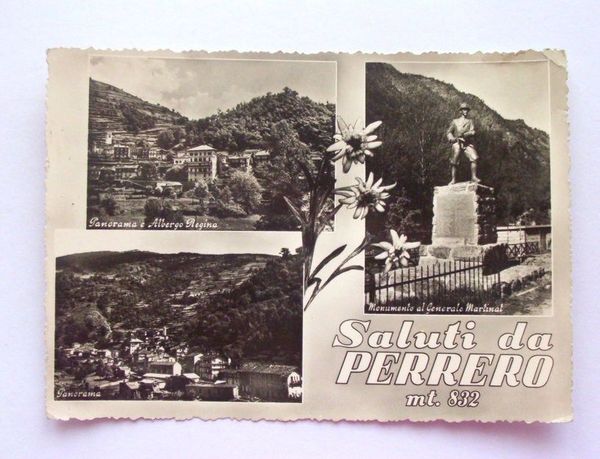 Cartolina Perrero - Panorama e Albergo Regina 1956