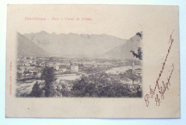 Cartolina Gravellona - Toce e Corni di Nibbio 1901